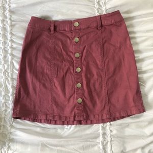 Pink button down skirt